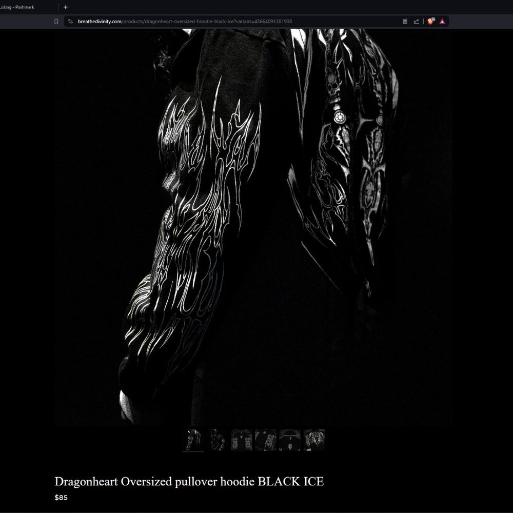 Dragonheart Oversized pullover hoodie BLACK ICE